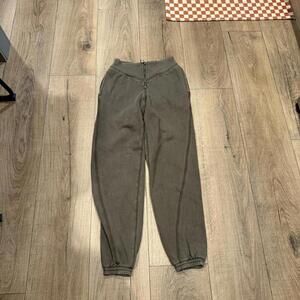 Aerie Olive Green Zip Front Sweatpants Jogger Style